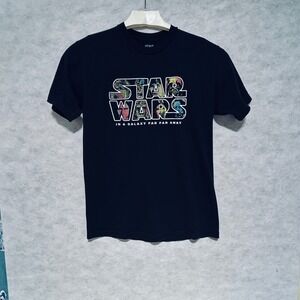 Star Wars T-Shirt Faces in a Galaxy Far Away Black‎ Graphic Tee Mens LT